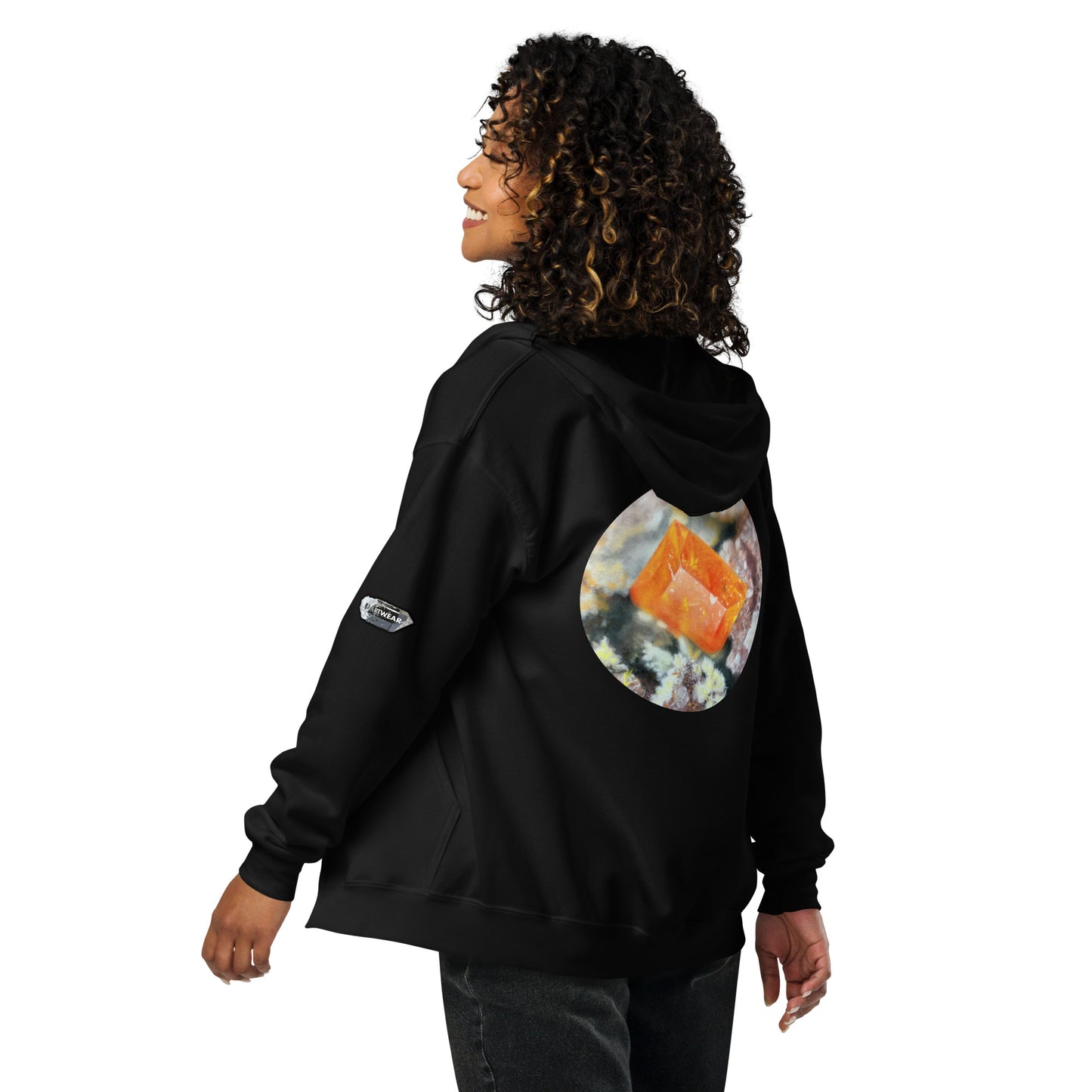 Tiger Mine Wulfenite Micro Drawing - Unisex heavy blend zip hoodie