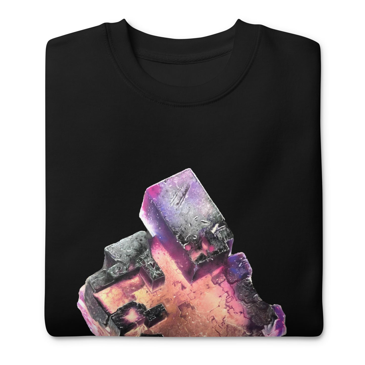 Illinois Fluorite Cube Drawing - Unisex Premium Sweatshirt