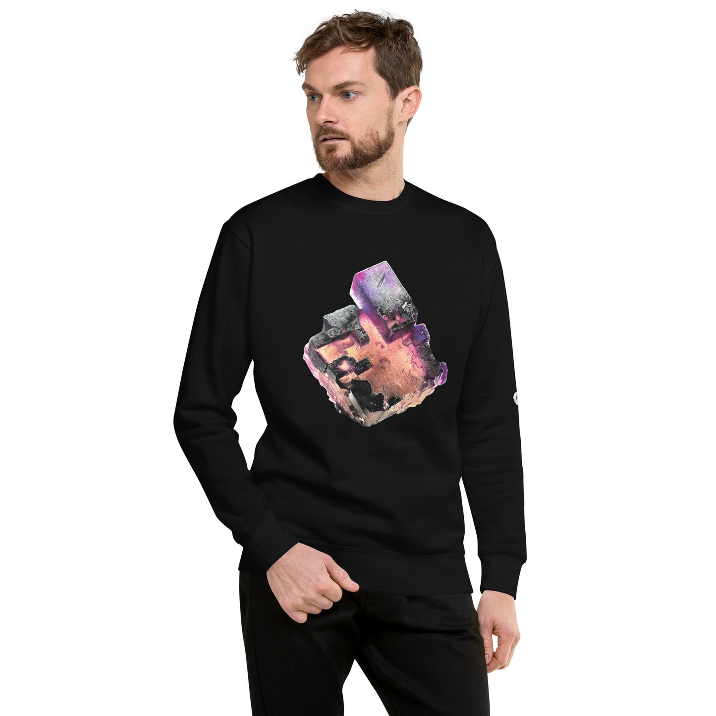 Illinois Fluorite Cube Drawing - Unisex Premium Sweatshirt