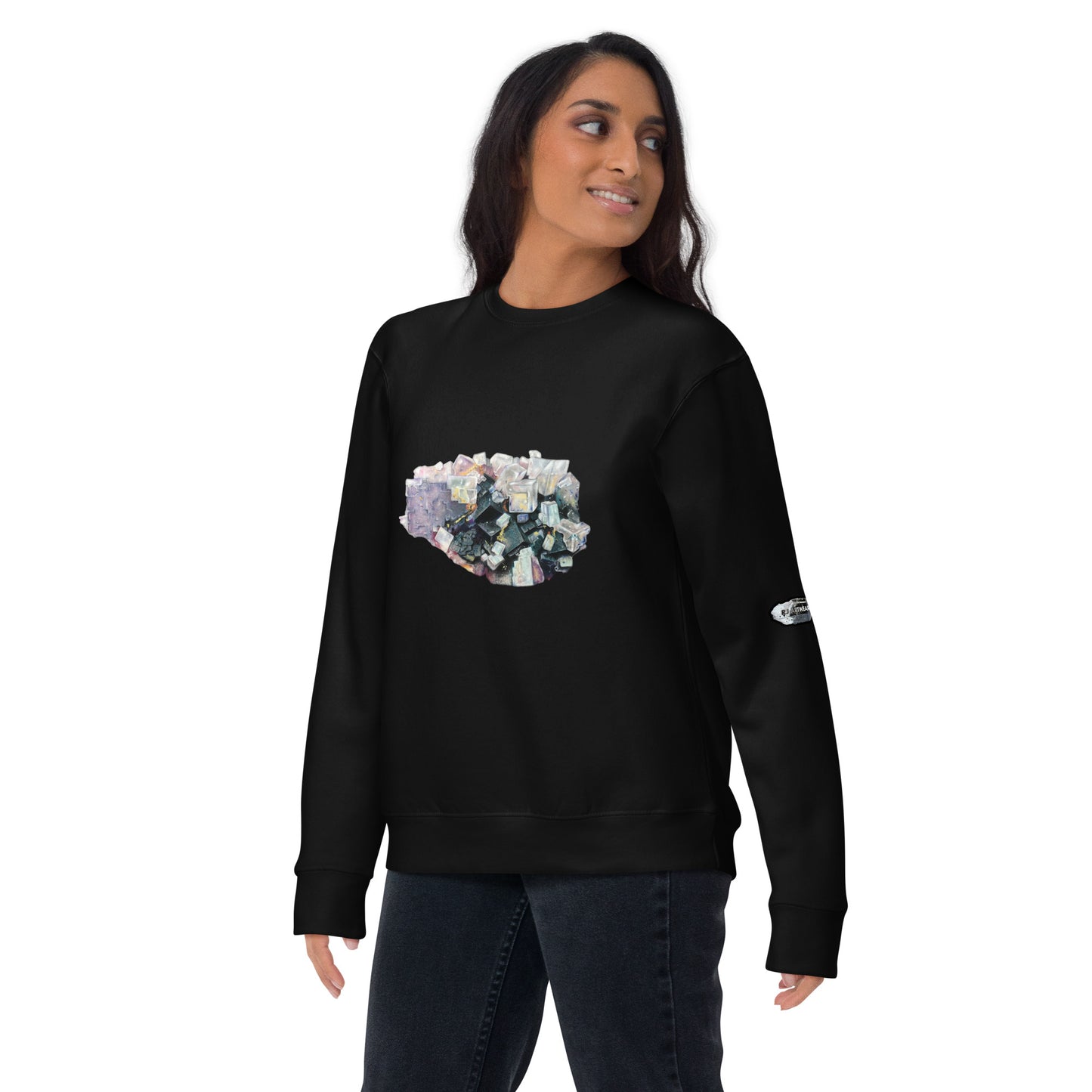 Fluorite Cluster Drawing - Unisex Premium Sweatshirt