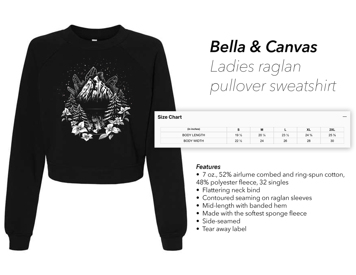 The Mountains Are Calling - Style 8 - Ladies Raglan Sweatshirt