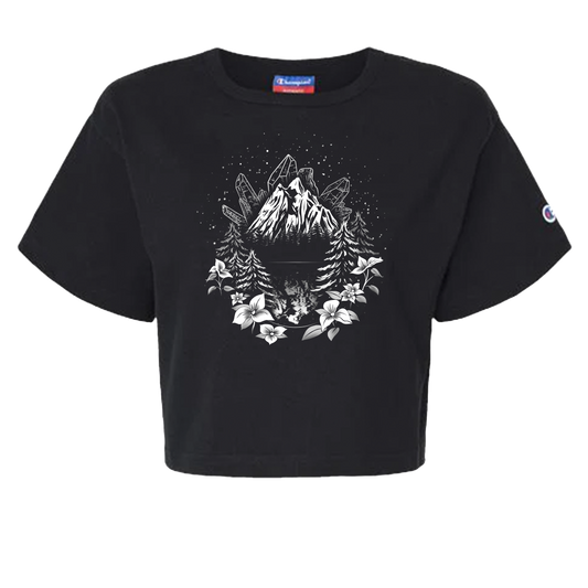 The Mountains Are Calling - Style 12 - Ladies Crop Heritage Tee