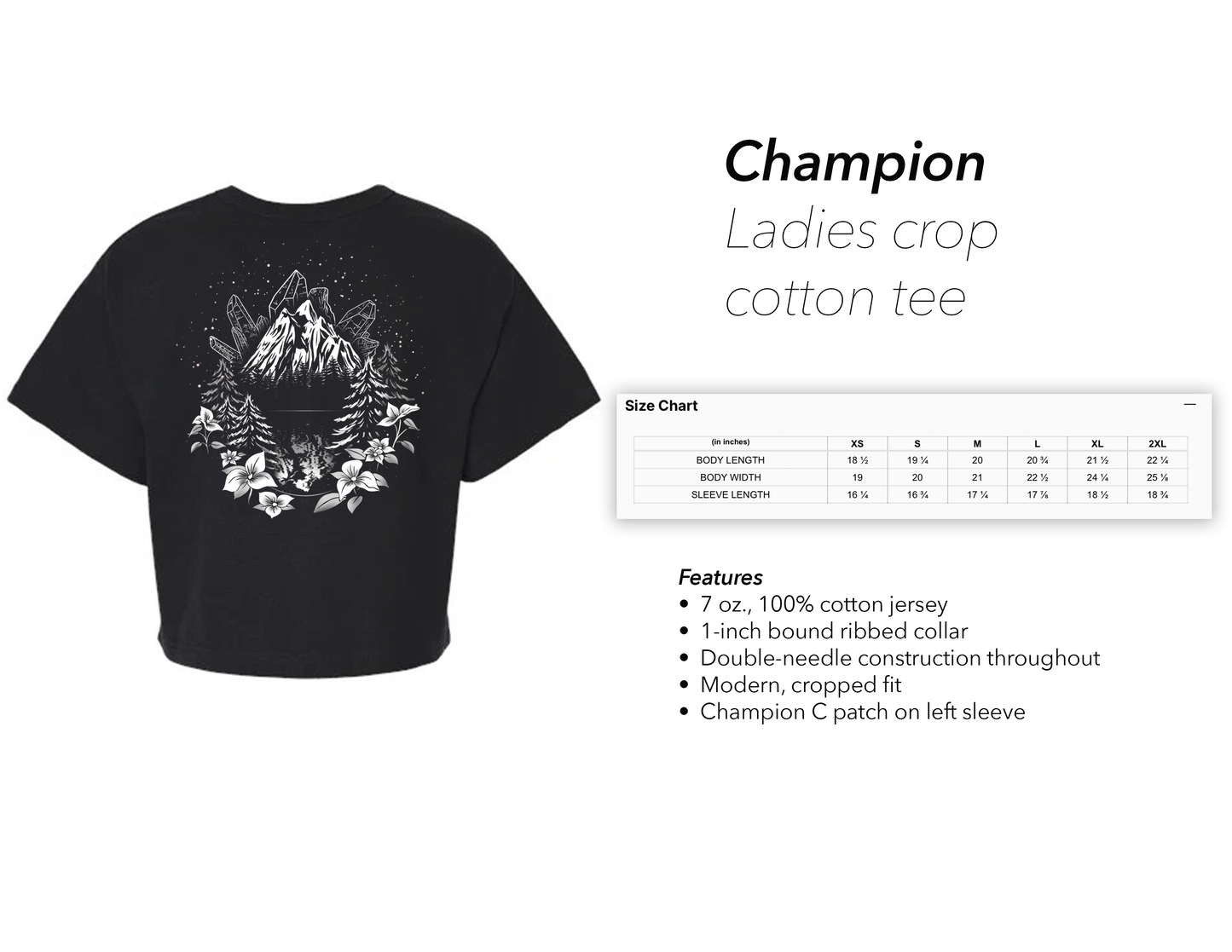 The Mountains Are Calling - Style 12 - Ladies Crop Heritage Tee