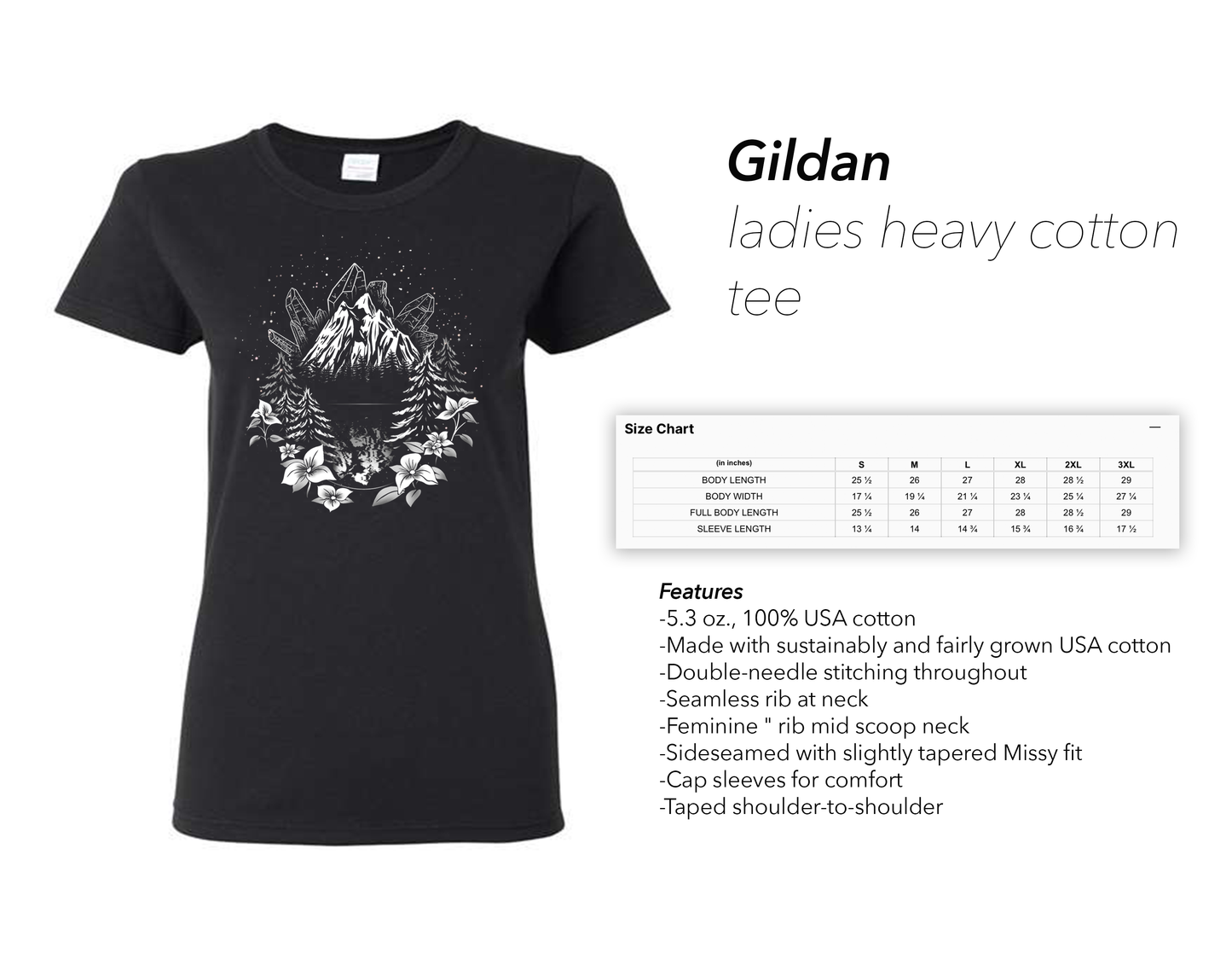 The Mountains Are Calling - Style 4 - Ladies Cotton Tee