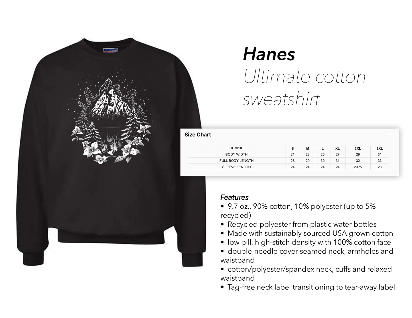 The Mountains Are Calling - Style 5 - Adult Fleece Crew