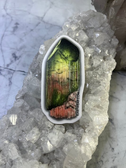 Watermelon Tourmaline Sticker or Magnet