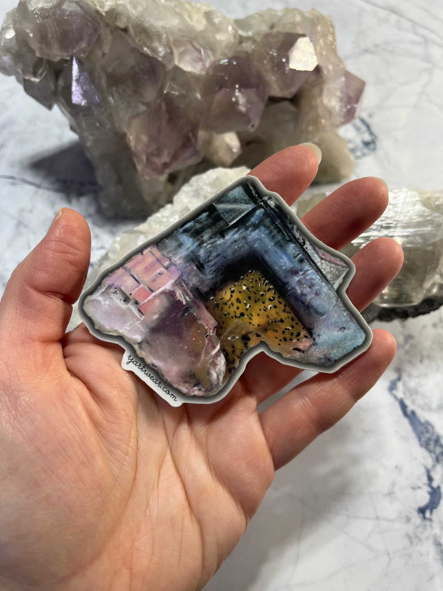 Minerva Fluorite Cube 2 Sticker or Magnet