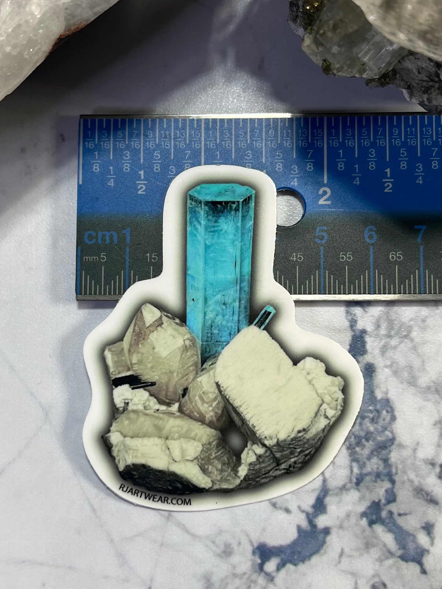 Aquamarine w/ Quartz & Feldspar Sticker or Magnet