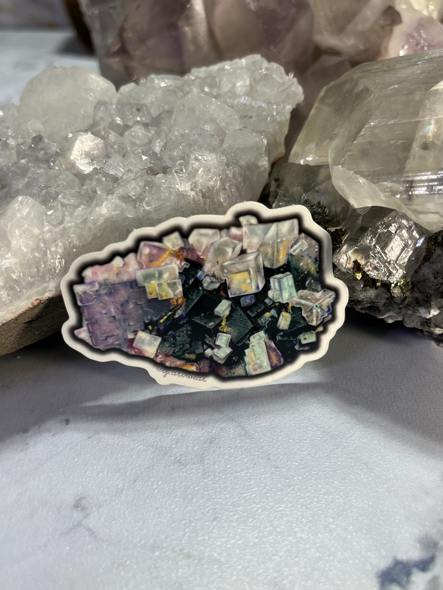 Illinois Fluorite Cluster Sticker or Magnet - Small