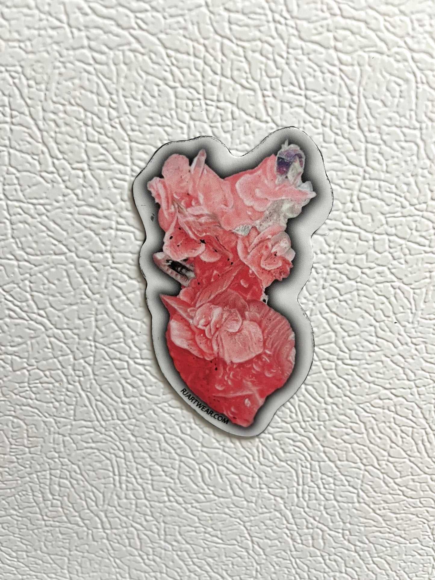 Rhodochrosite Cluster with Fluorite Sticker or Magnet