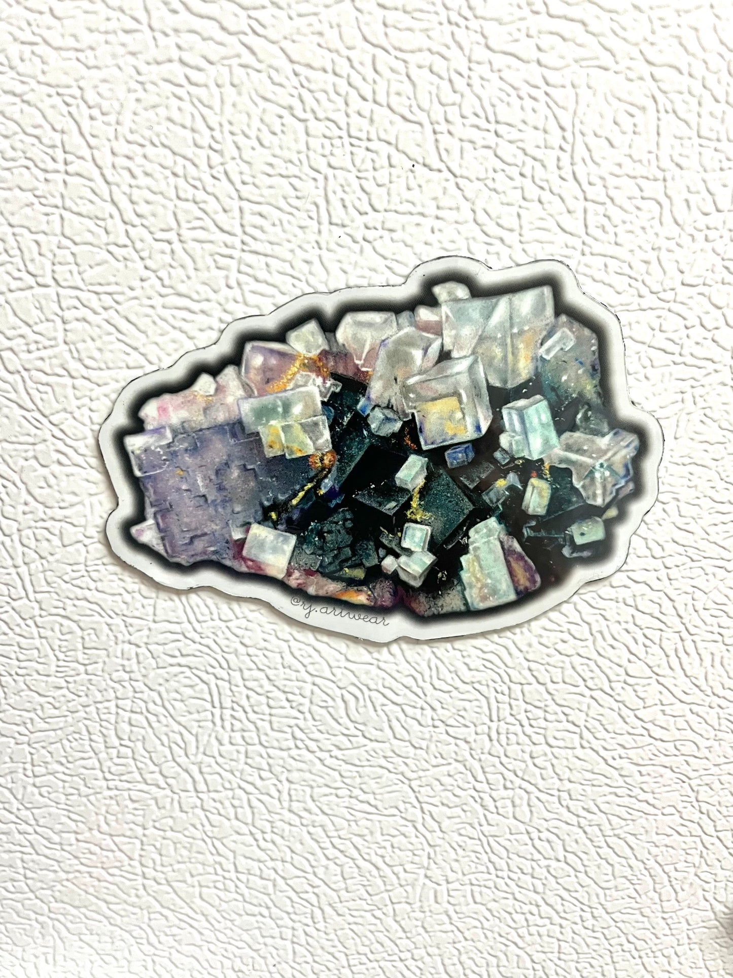 Illinois Fluorite Cluster Sticker or Magnet - Small