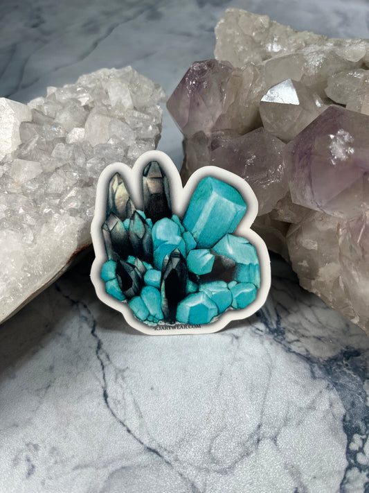 Amazonite & Smoky Quartz Sticker