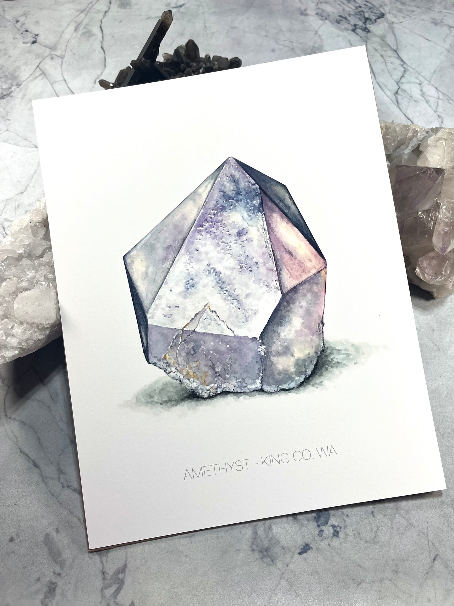 Amethyst Watercolor - Fine Art Print