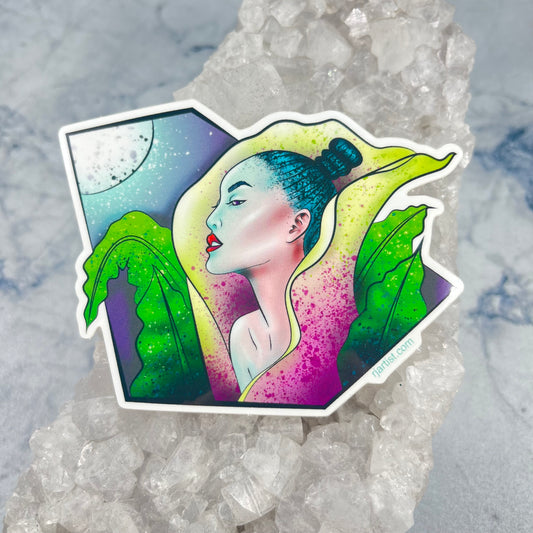Girl in the Lily Sticker