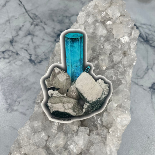 Aquamarine w/ Quartz & Feldspar Sticker
