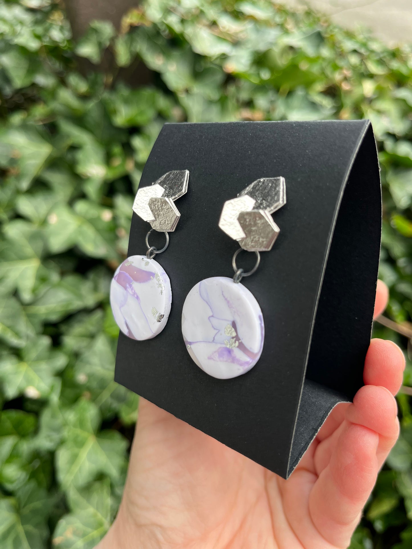 Marble Inspired Polymer Clay Earrings