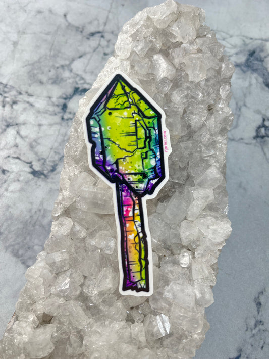 Quartz Scepter Tie-dye Vinyl Sticker