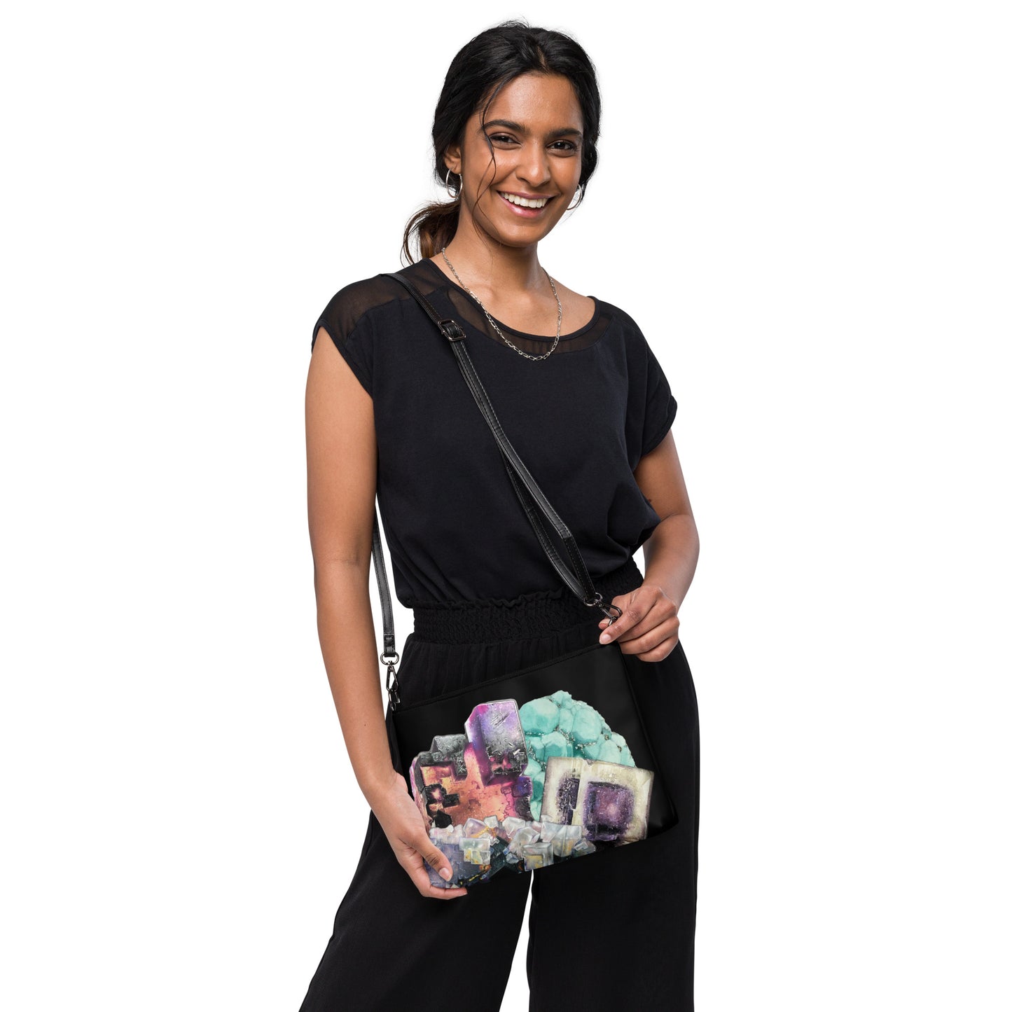 Fluorite Art Collage Crossbody bag