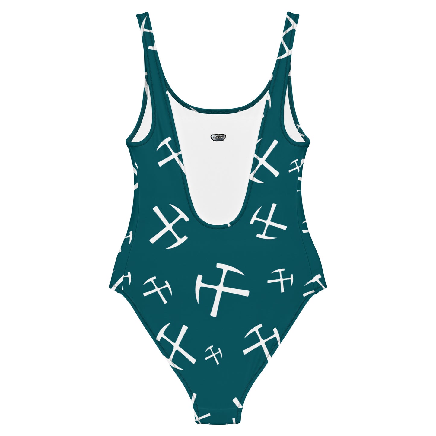 White Rockhound One-Piece Swimsuit - Deep Teal