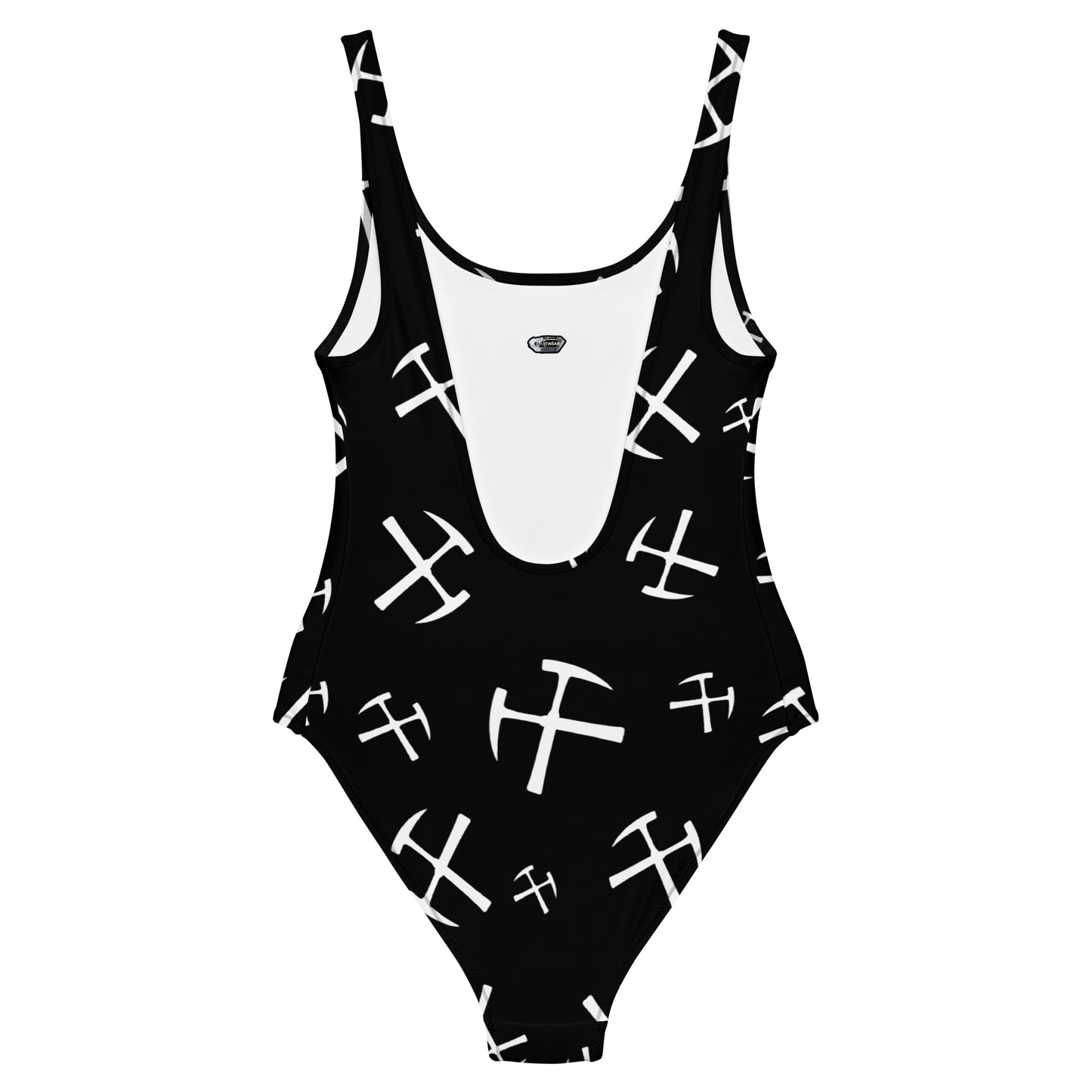 White Rockhound One-Piece Swimsuit - Black