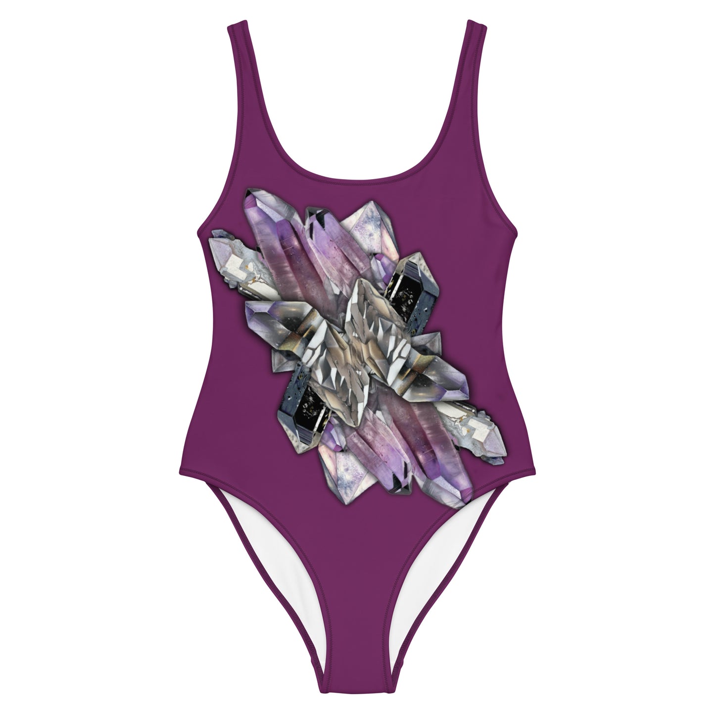 Quartz & Amethyst One-Piece Swimsuit - Deep Plum