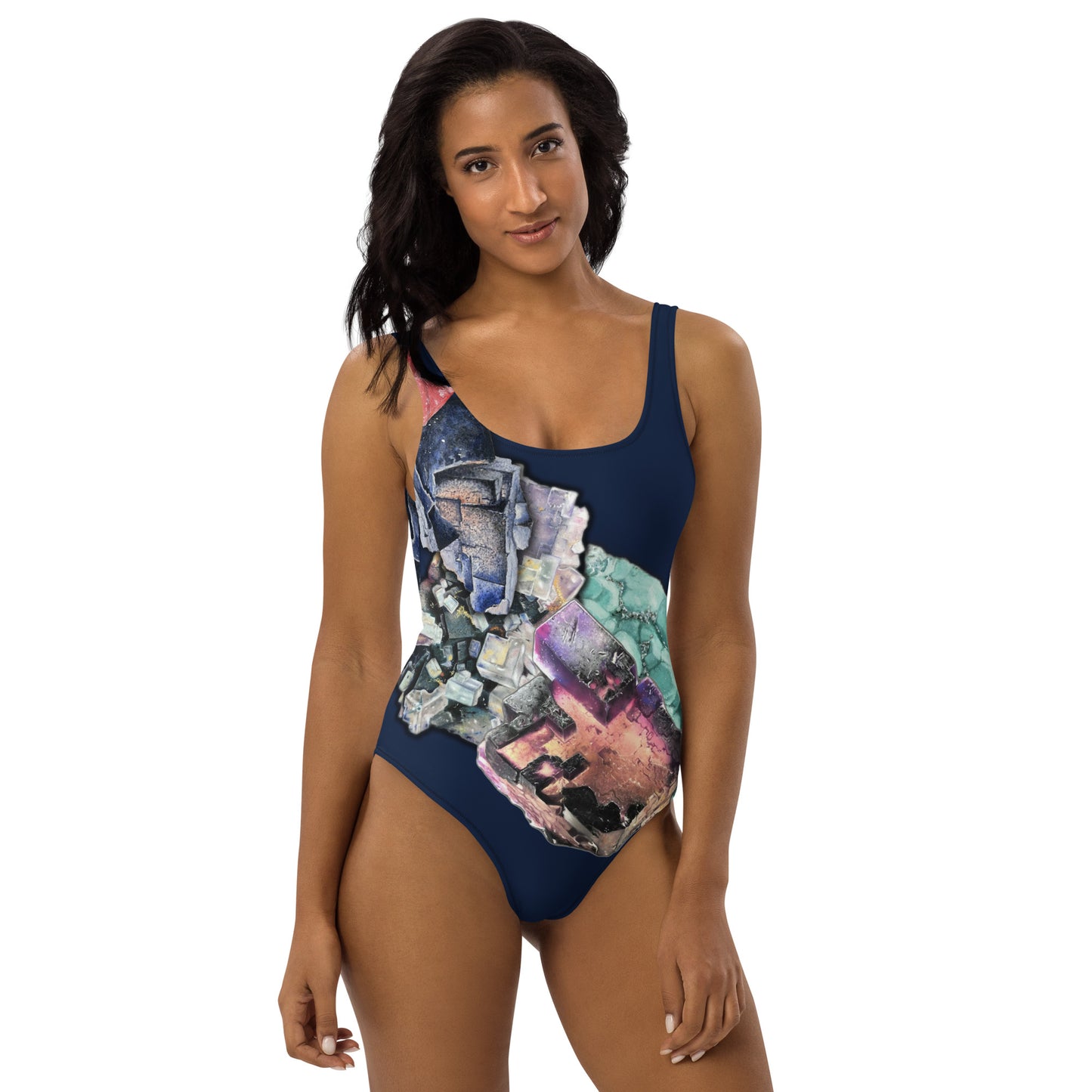 Fluorite One-Piece Swimsuit - Navy