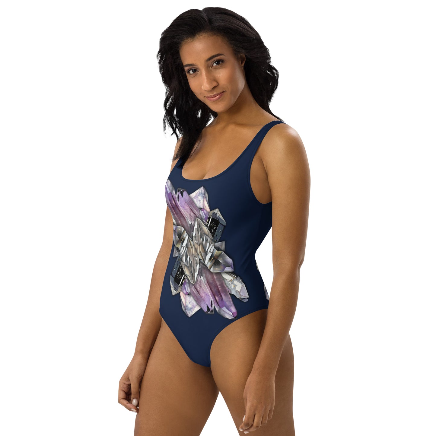 Quartz & Amethyst One-Piece Swimsuit - Navy