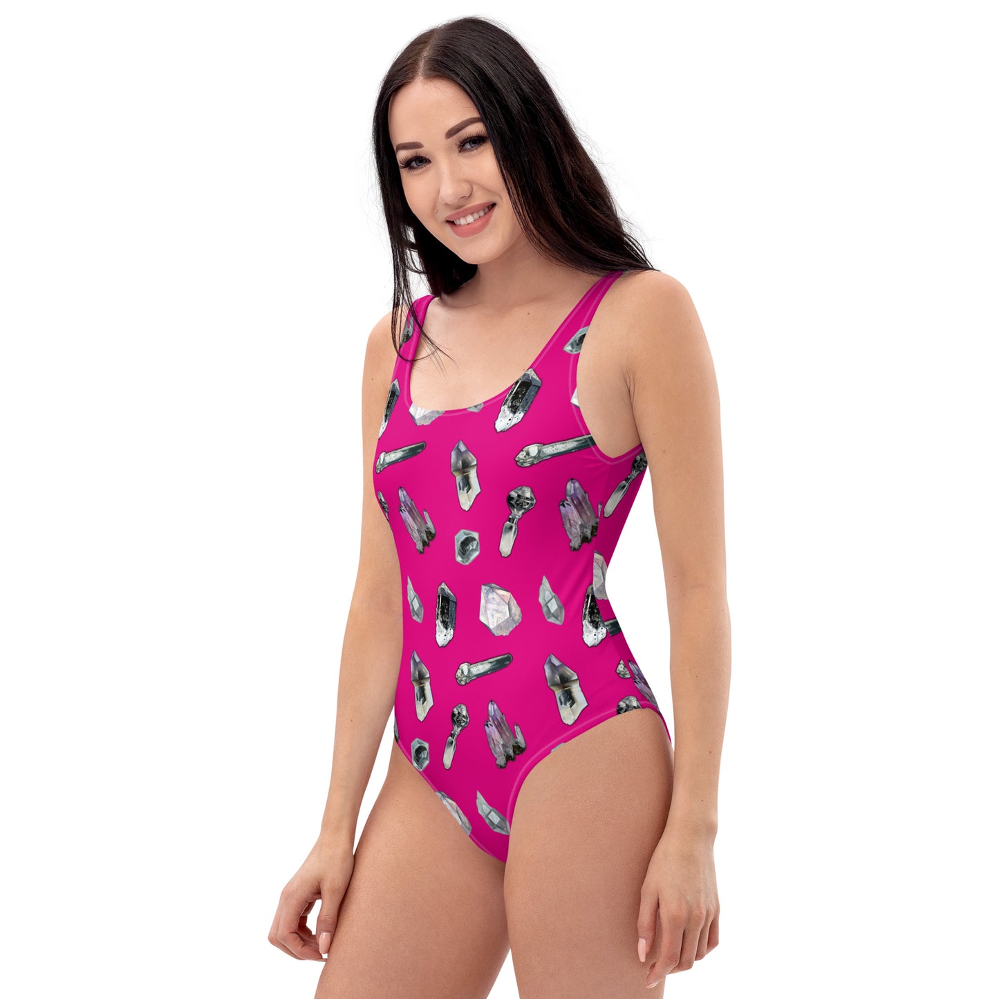 Quartz & Amethyst Tossed Print Swimsuit - Pink