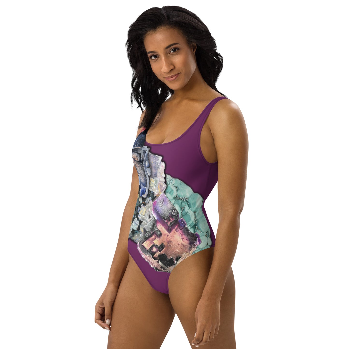 Fluorite One-Piece Swimsuit - Deep Plum