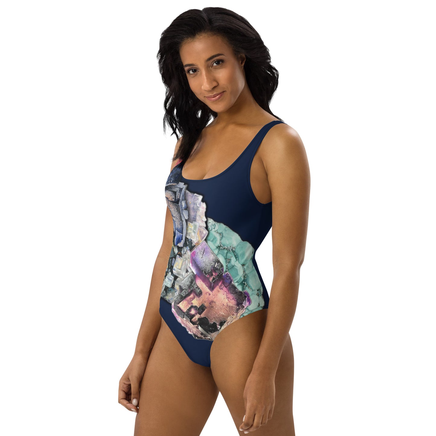 Fluorite One-Piece Swimsuit - Navy