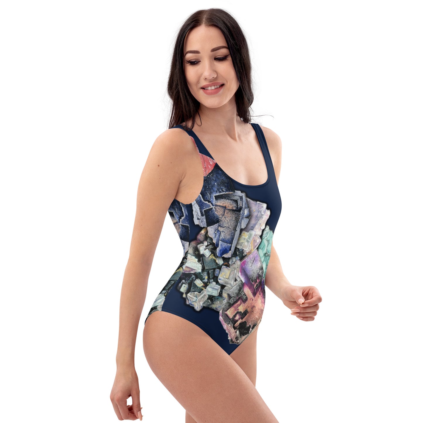 Fluorite One-Piece Swimsuit - Navy