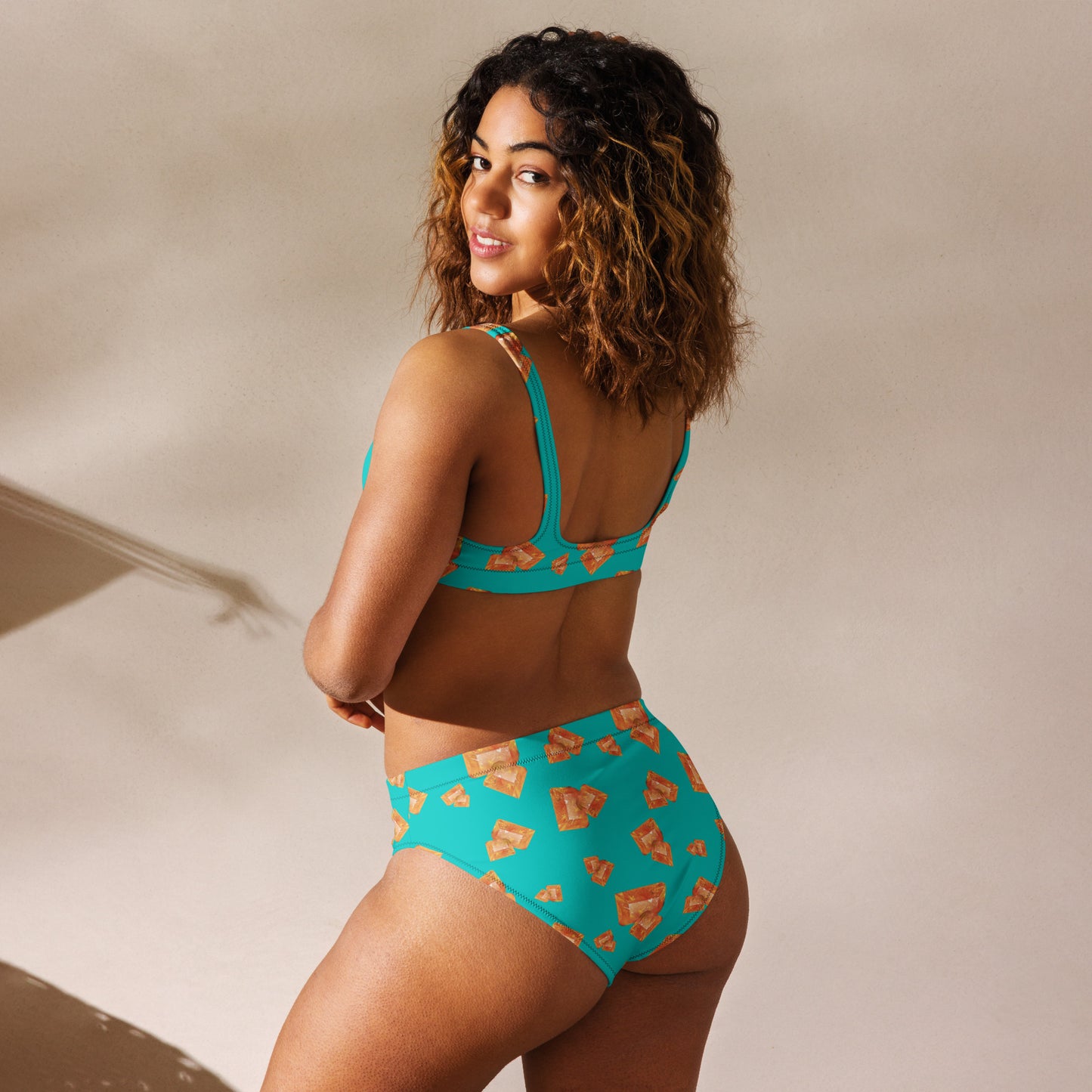 Wulfenite high-waisted bikini - Turquoise