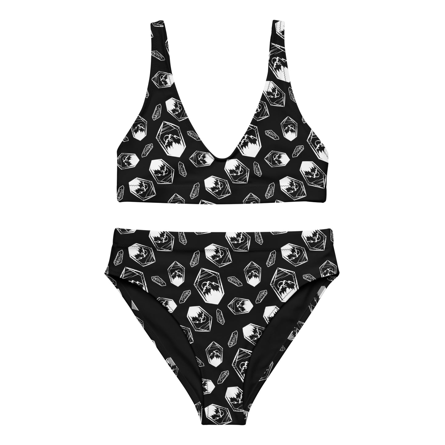 Crystal Mountain high-waisted bikini - Black