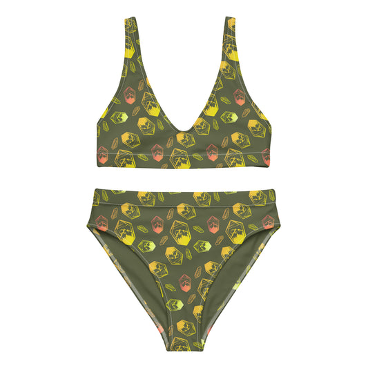 Neon Crystal Mountain high-waisted bikini - Saratoga Green