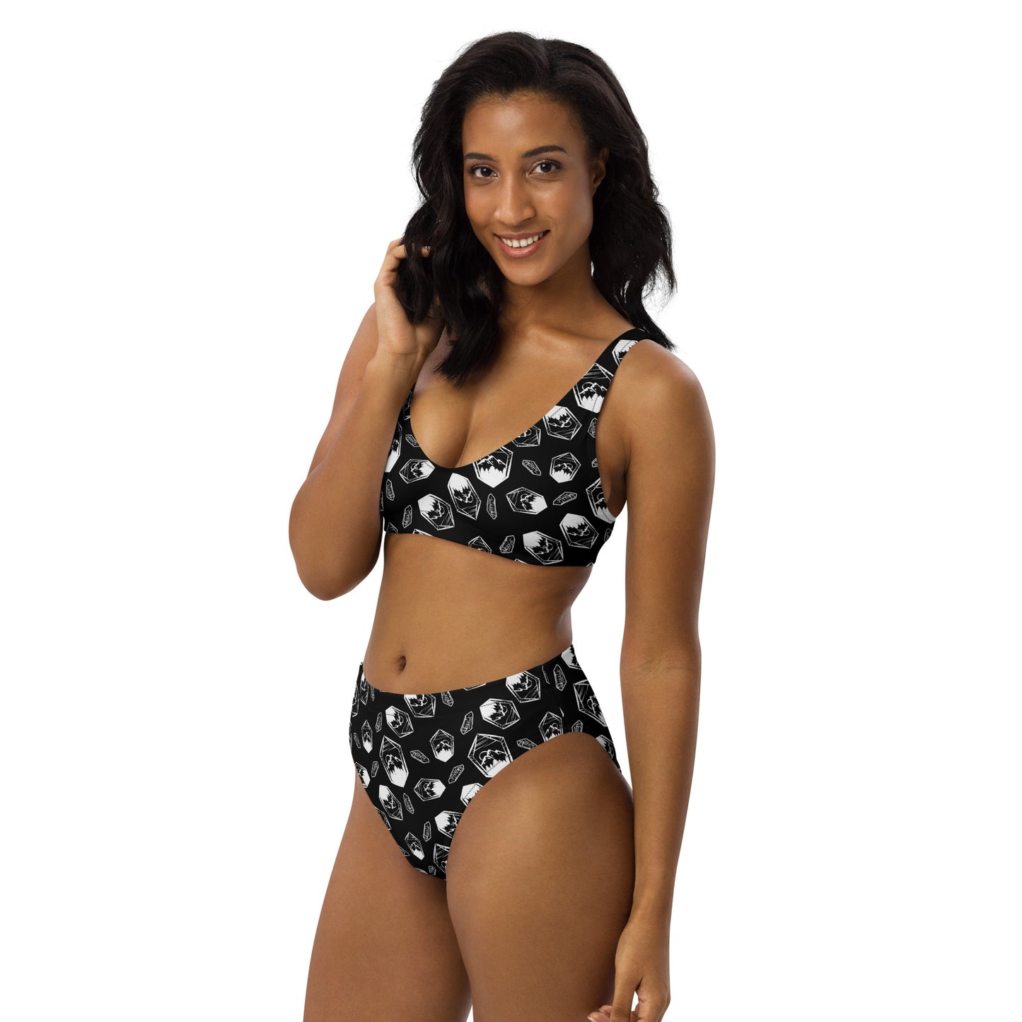 Crystal Mountain high-waisted bikini - Black