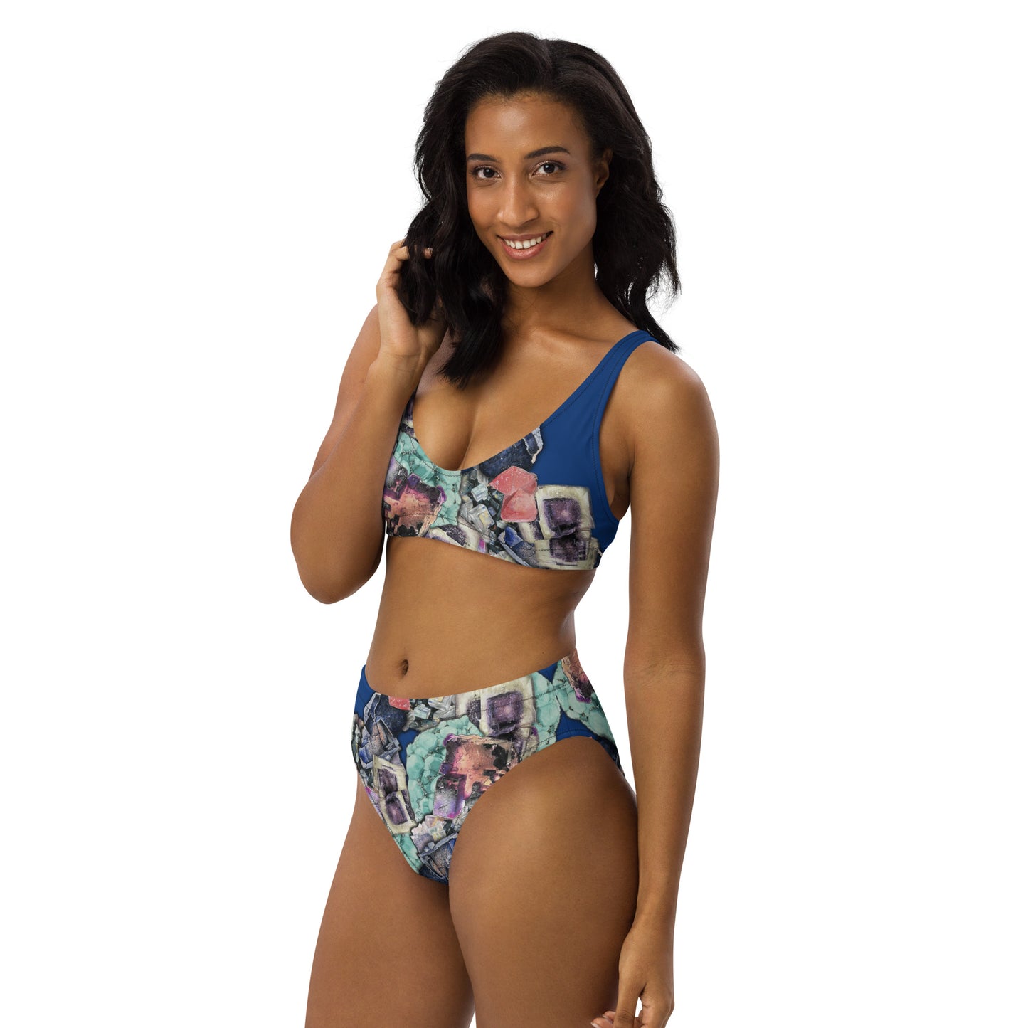 Fluorite high-waisted bikini - Blue