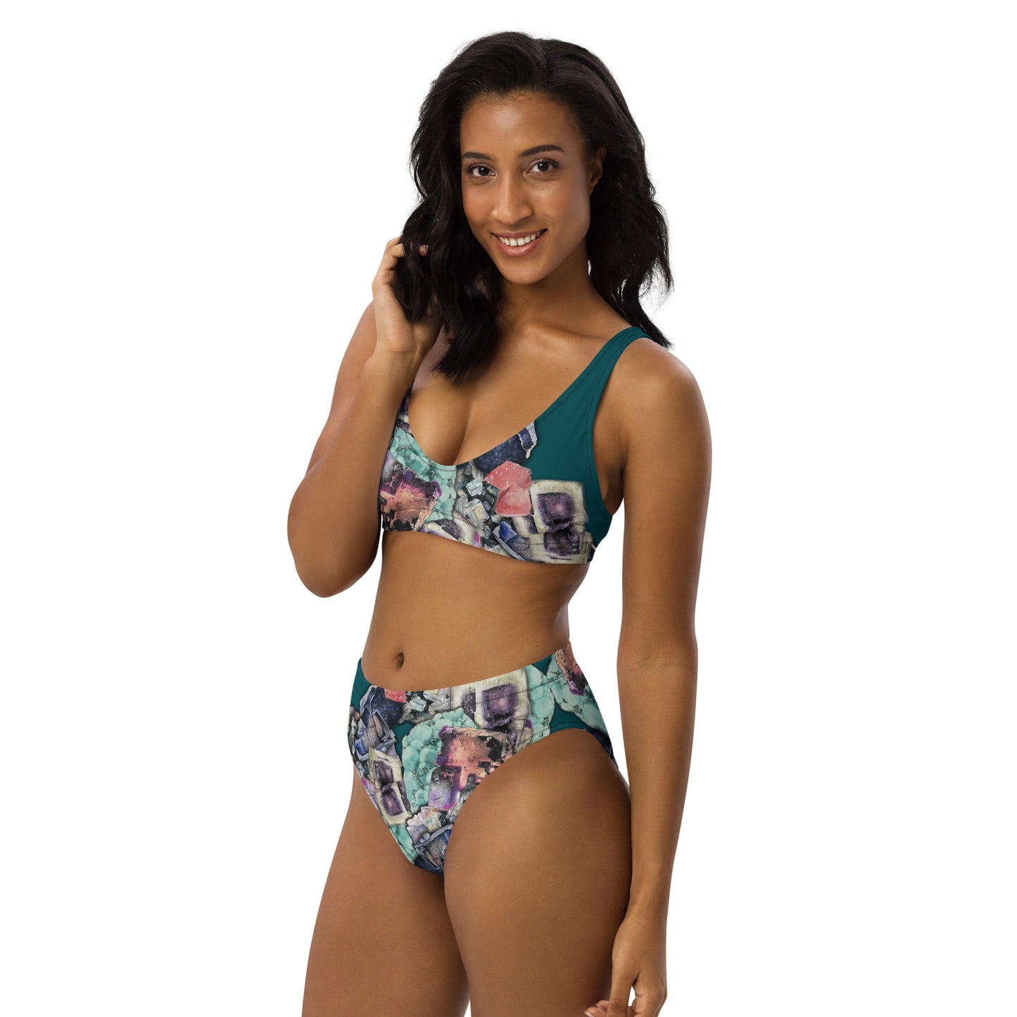 Fluorite high-waisted bikini - Deep Teal