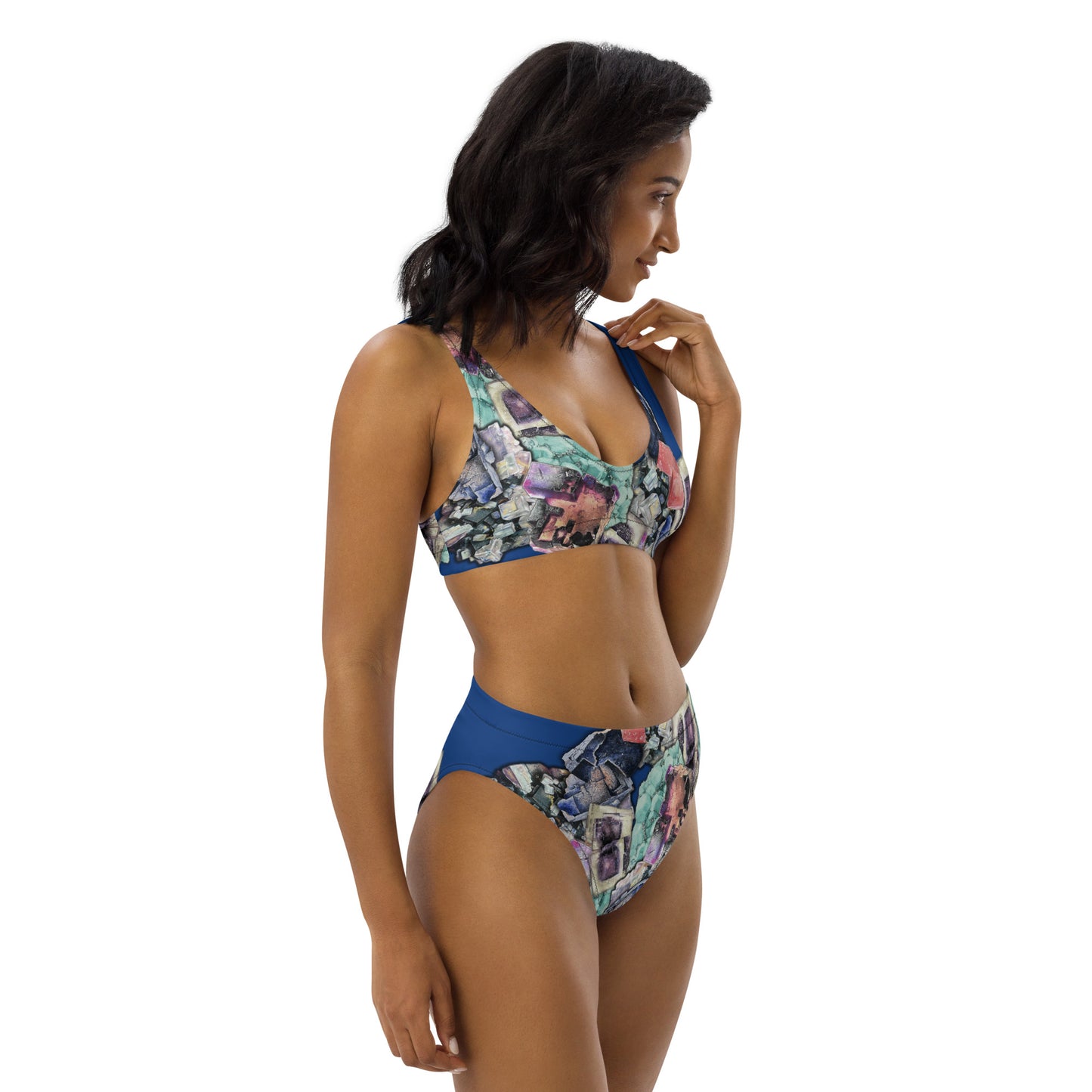 Fluorite high-waisted bikini - Blue