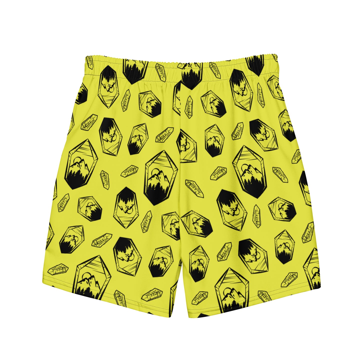 Neon Crystal Mountain Swim Trunks - Bright Yellow