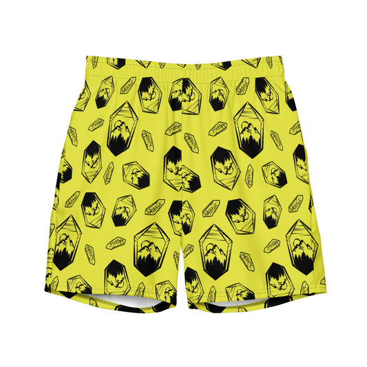 Neon Crystal Mountain Swim Trunks - Bright Yellow