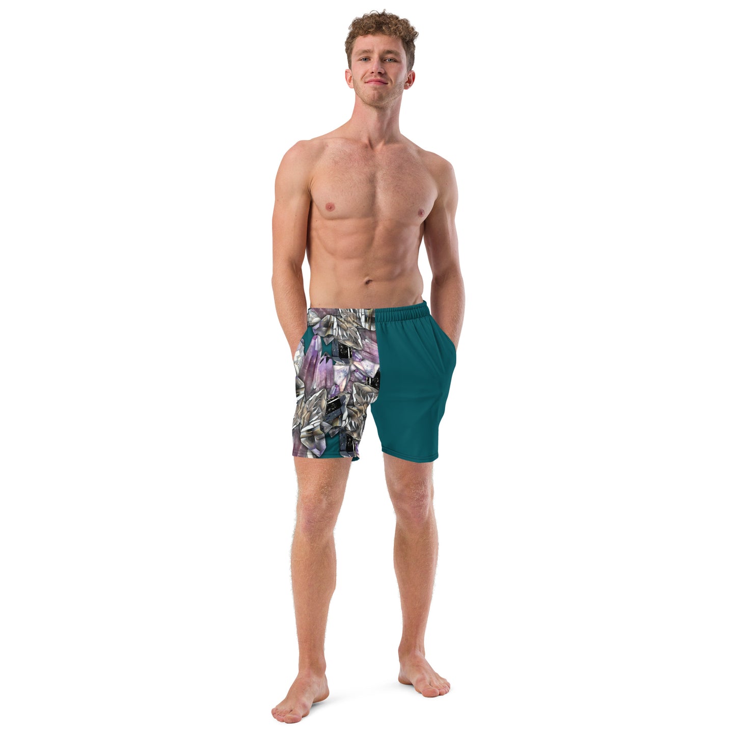 Quartz & Amethyst Swim Trunks - Deep Teal