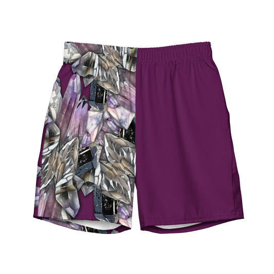 Quartz & Amethyst Swim Trunks - Deep Plum