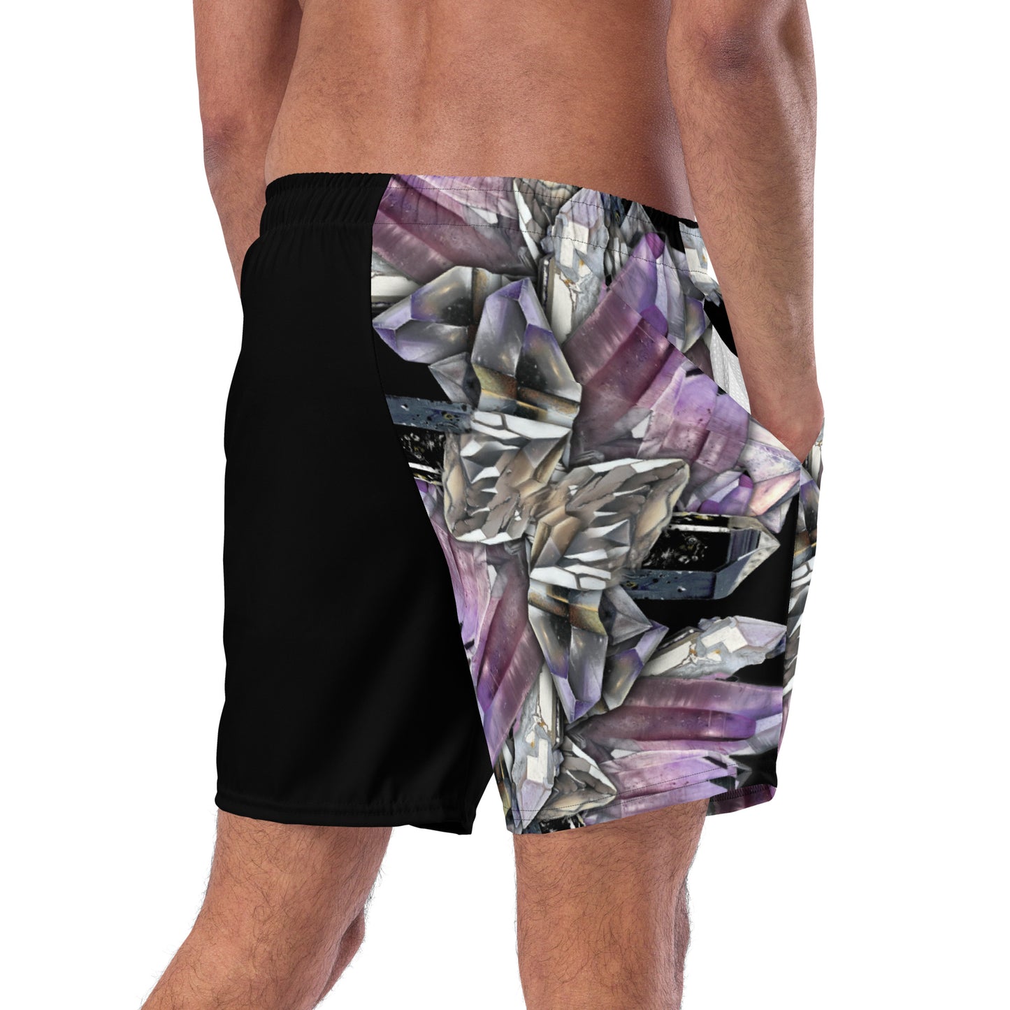 Quartz & Amethyst Swim Trunks - Black