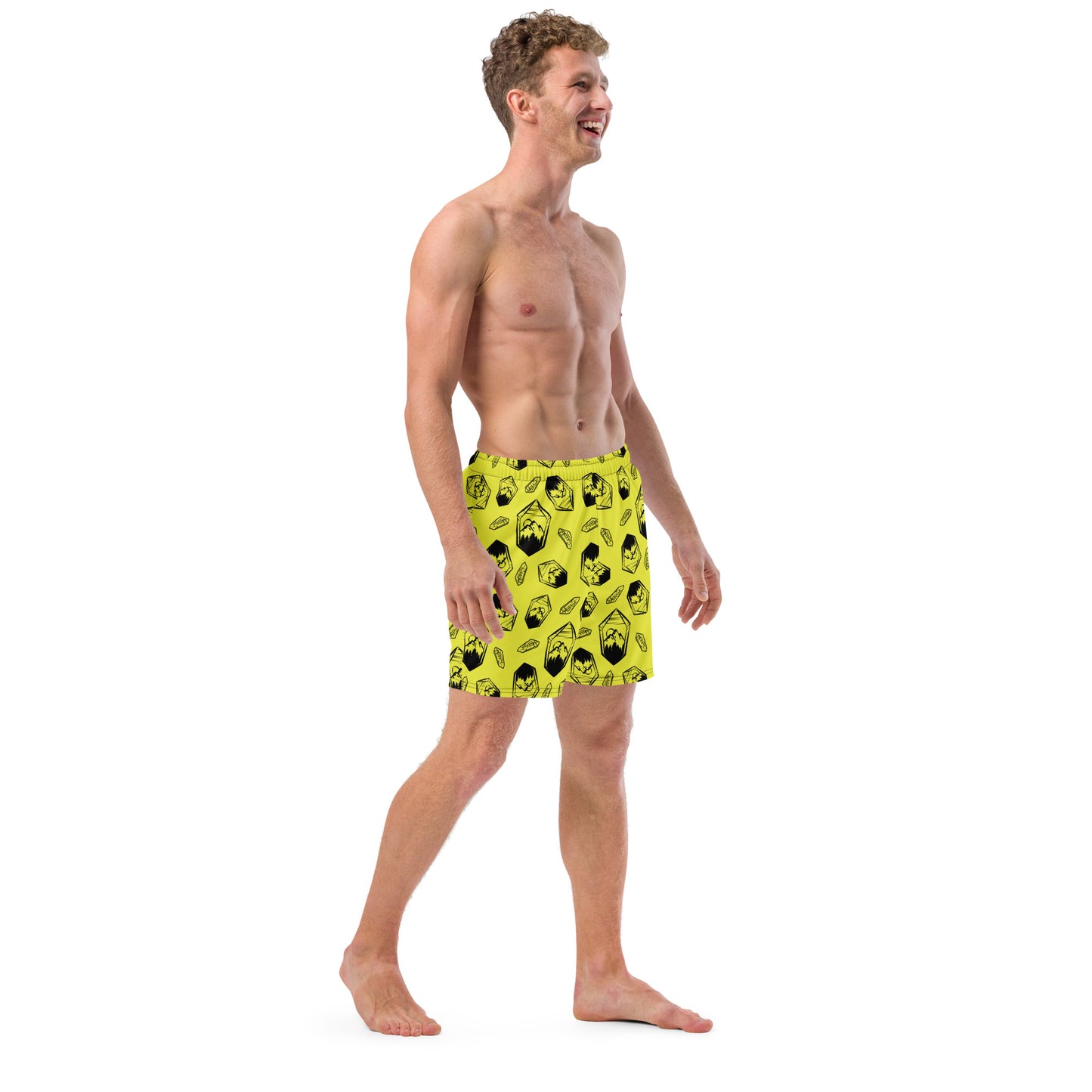 Neon Crystal Mountain Swim Trunks - Bright Yellow