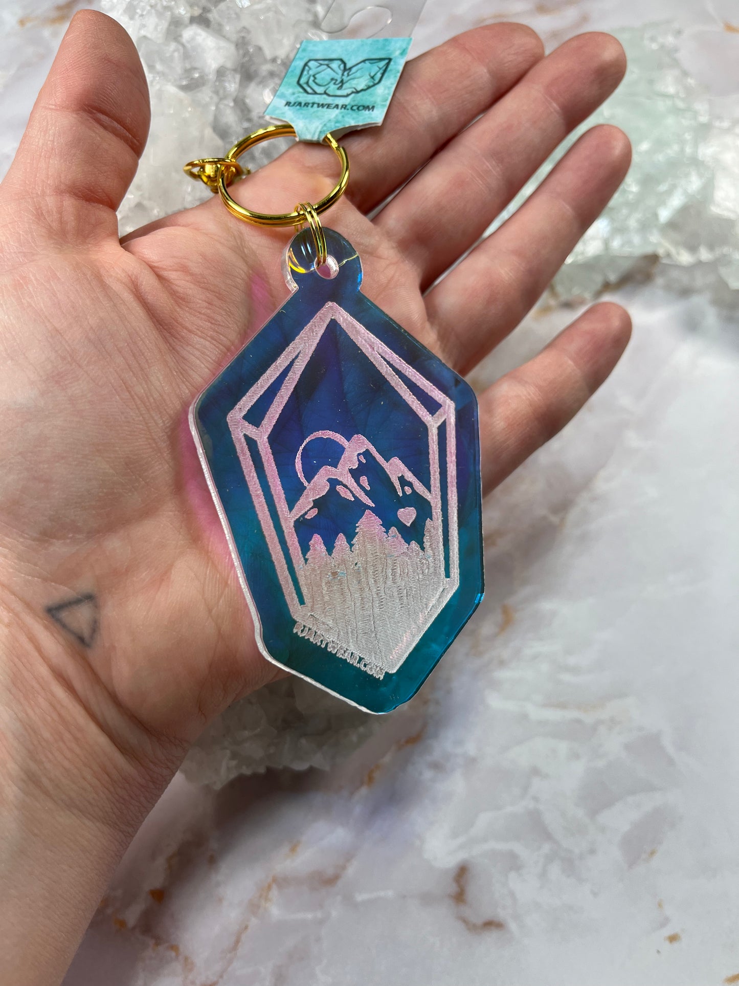 Crystal Mountain Rockhound Keychain - Holographic Acrylic