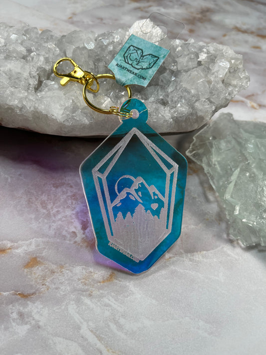 Crystal Mountain Rockhound Keychain - Holographic Acrylic