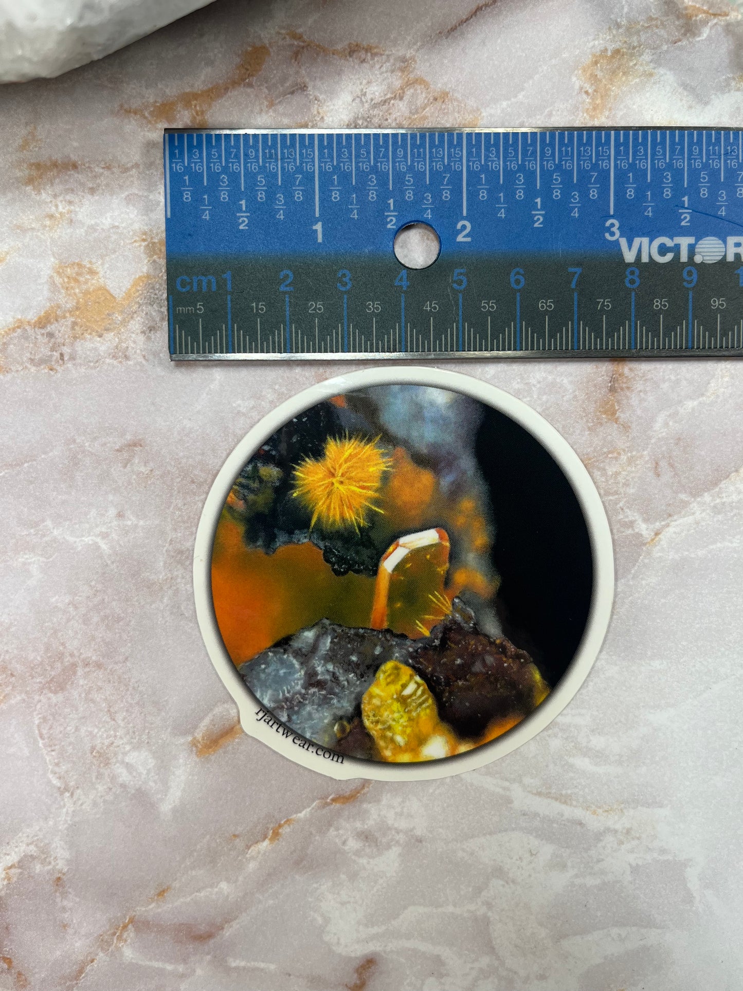 Micro Wulfenite Tiger Mine, AZ Sticker