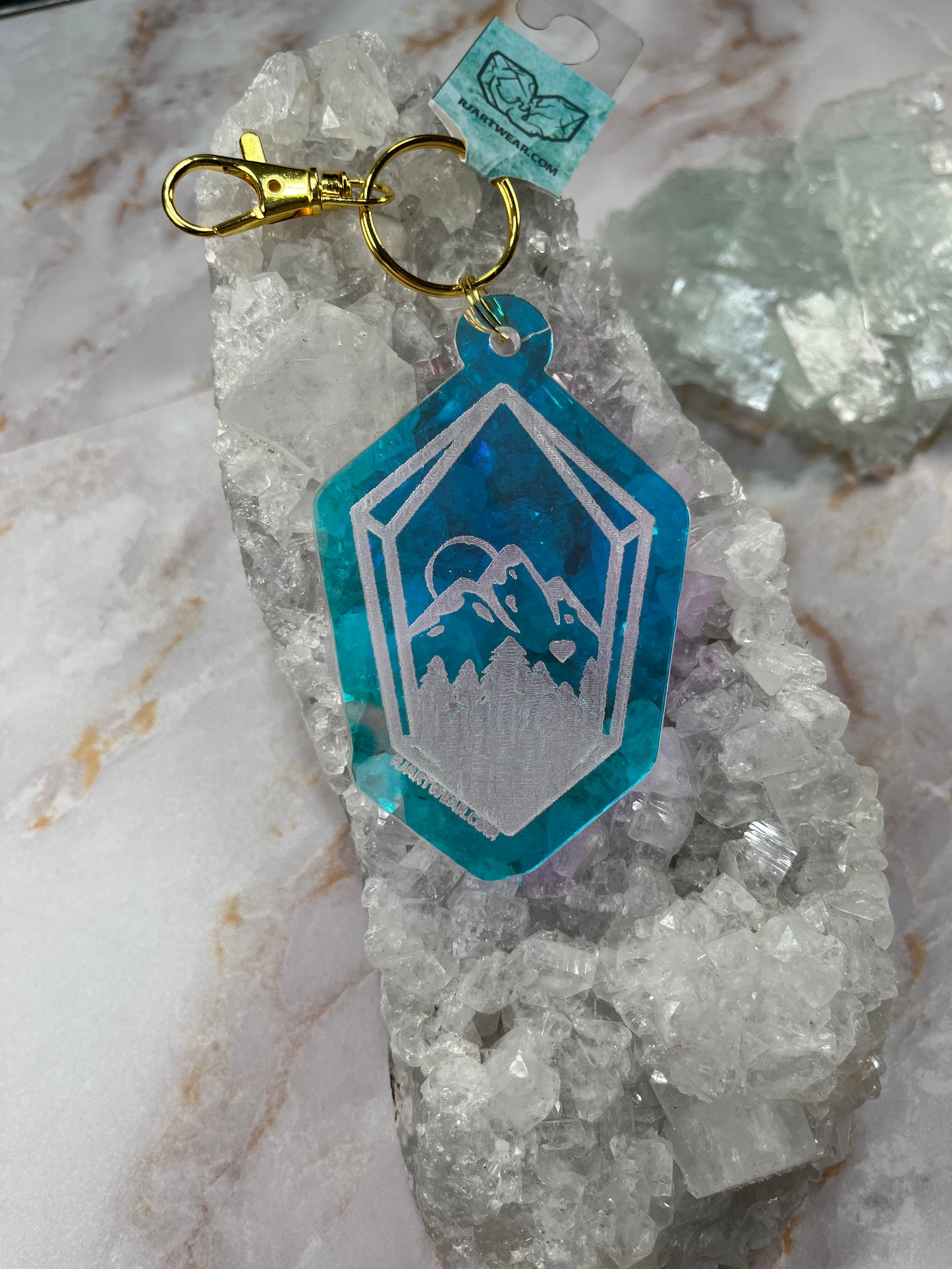 Crystal Mountain Rockhound Keychain - Holographic Acrylic