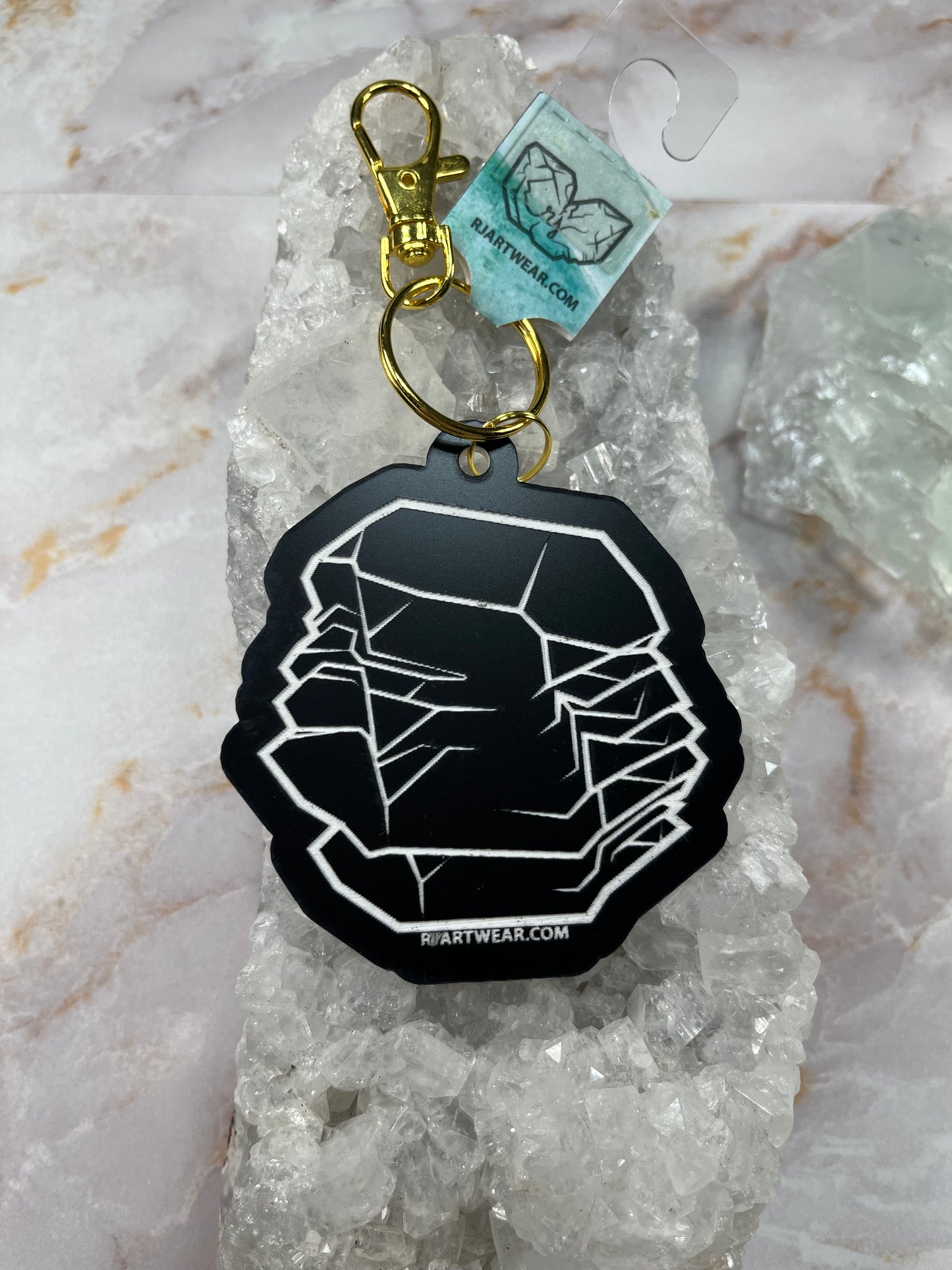 Quartz Gwindel Acrylic Keychain - Black and White