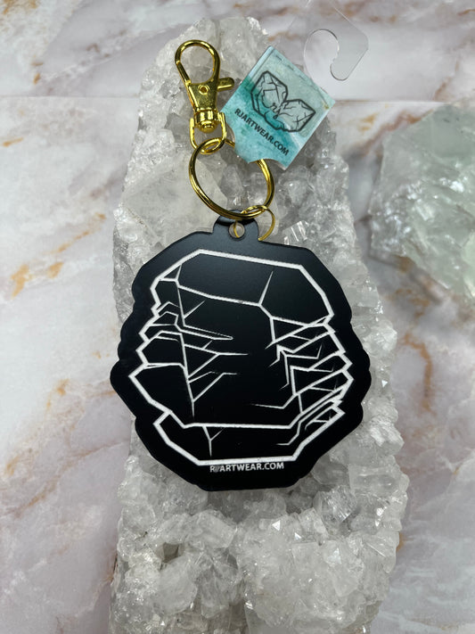 Quartz Gwindel Acrylic Keychain - Black and White